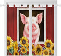 Pigs Sunflowers Bathroom Curtains 63 Inch Length, Window Curtains Tab Top by Unknown