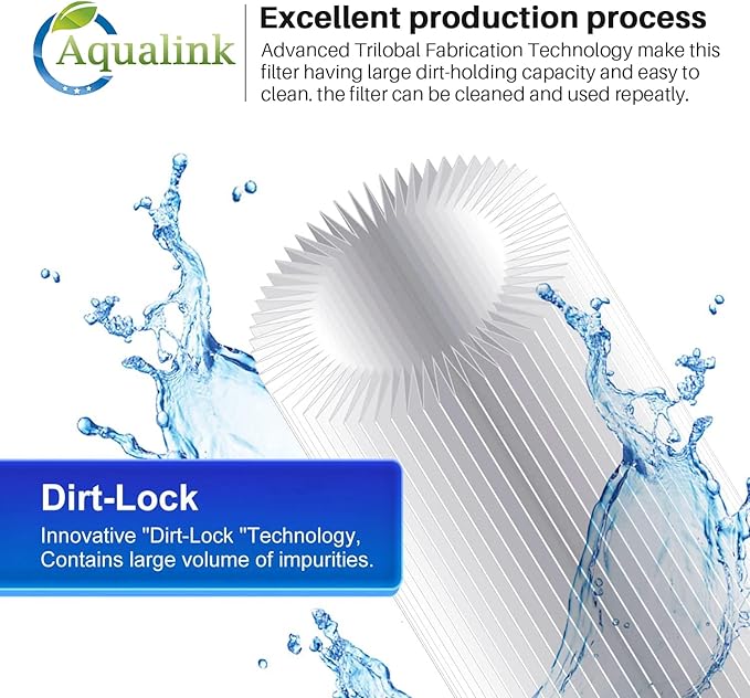 AQUALINK PPL10BB 10" x 4.5" Whole House Pleated Sediment Filter - Image 2