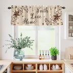 Kitchen Curtains Tiers and Valance Set of 3, Retro Country Stars Rustic - Image 4