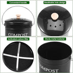 Kitchen Compost Bin 0.8 Gallon Metal Countertop Compost Bin - Image 4