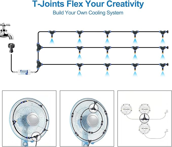 Misters for Outside Patio, Outdoor Water Misting Cooling System w Filter - Image 5