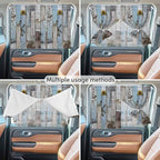 Blue Grey Wooden Magnetic Double Layer Car Window Shades, Side Window Curtains - Image 5