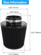 Cold Air Intake Filter High Performance Washable Filter Clamp-On Replacement - Image 2