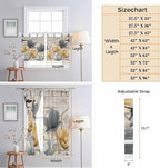 Spring Tulips Flower Kitchen Curtains 24 Inch Length, Small Window Curtains Tab - Image 8