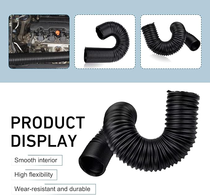 Car Air Intake Pipe, 2.5" Leak-proof Bendable Feed Expansion Hose - Image 4