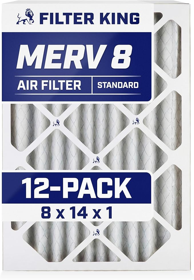 Filter King 8x14x1 Air Filter | 12-PACK | MERV 8 HVAC Pleated A/C Furnace by FilterKing
