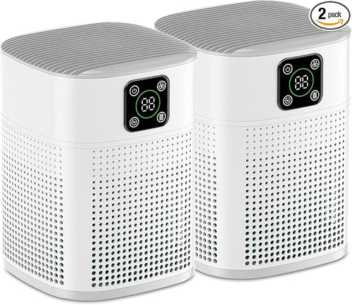 2 Pack Air Purifiers for Home Bedroom up to 2190ft², Honeyuan H13 HEPA Air by HONEYUAN