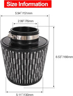Cold Air Intake Filter High Performance Washable Filter Clamp-On Replacement - Image 2