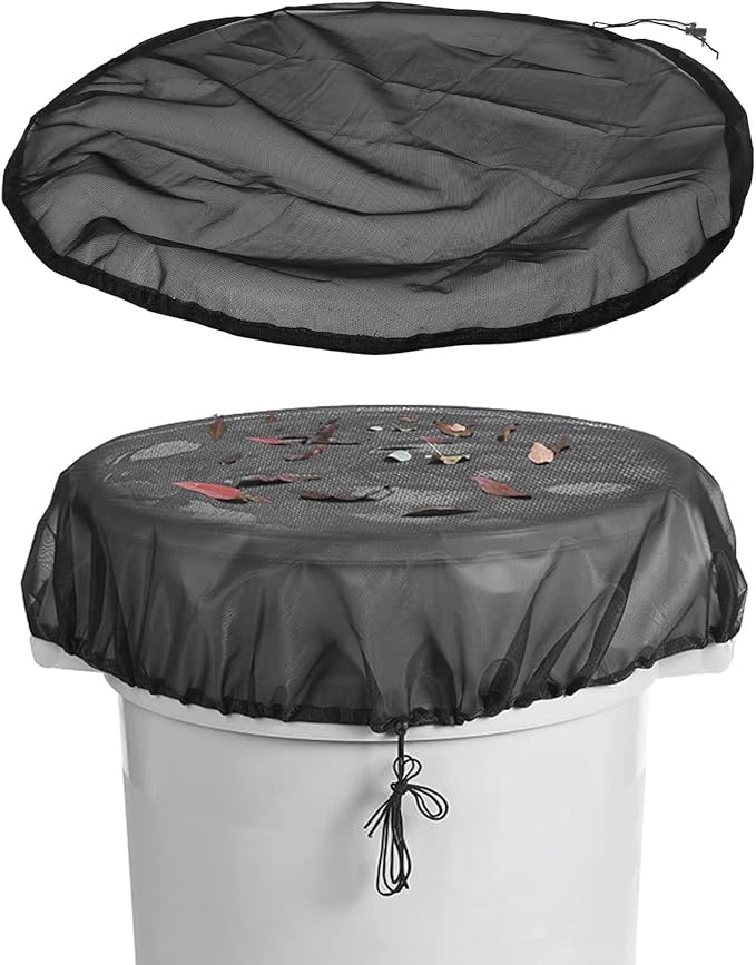 Rain Mesh Cover, Mesh Cover for Rain Barrels, Drawstring Leaf Filter Water - Image 2