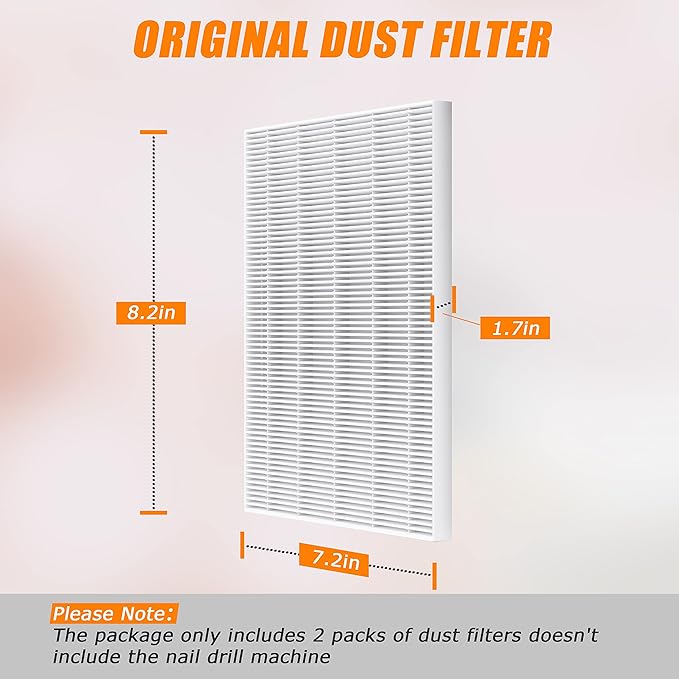 Nail Dust Collector Replacement Filter 2 Pack, Reusable Dust Filter - Image 3