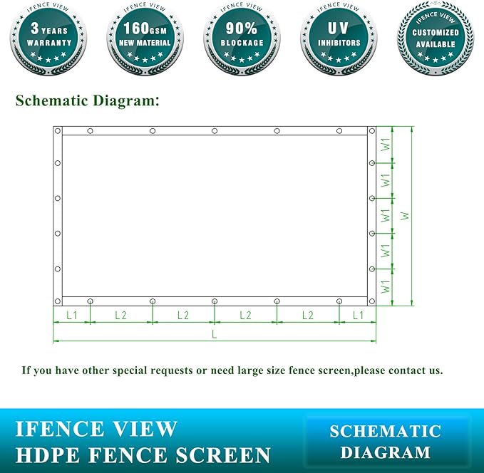Ifenceview 6'x1' to 6'x50' Brown Shade Cloth/Fence Privacy Screen Fabric Mesh - Image 6