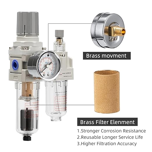 Air Pressure Regulator with Pressure Gauge, Water Separator - Image 4