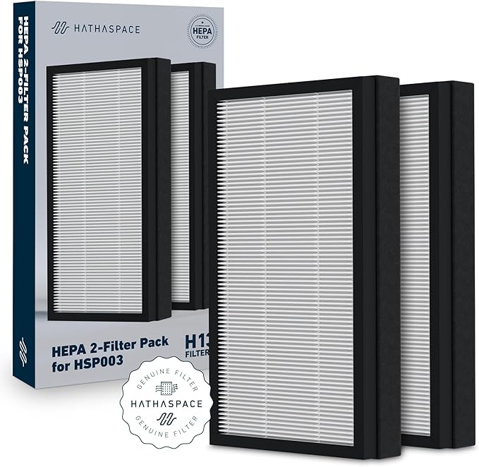 HATHASPACE HSP003 H13 True HEPA Filter Replacement, Dual-Stage Air Purifier by Hathaspace