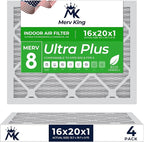 MervKing 16x20x1 Air Filter Actual Size: 15.7" x 19.7" x 0.75" MERV 8 MPR by MervKing