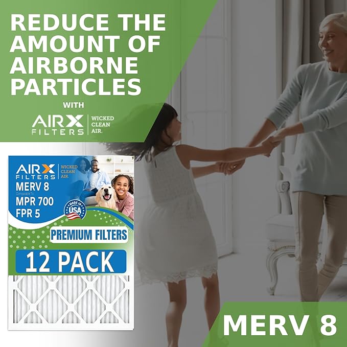 22x22x1 Air Filter MERV 8 Rating, 12 Pack of Furnace Filters Comparable to MPR - Image 4