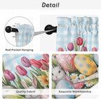Easter Kitchen Curtains 54 Inch Long 2 Panel Set, Rod Pocket Window Curtains - Image 9