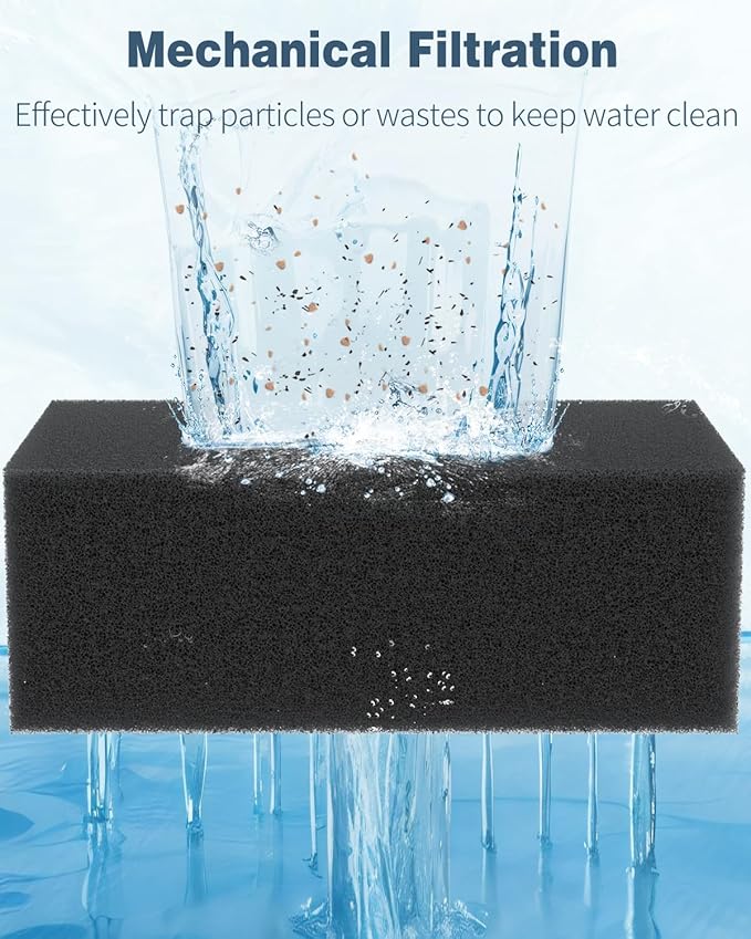 Pawfly 2 Pack Aquarium Filter Sponge Pad Hydroponics Black Foam Floss - Image 5