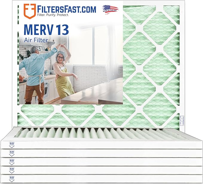 Filters Fast 24x30x1 Air Filter Merv 13, Made in the USA, Actual Size: 23.75" x by FiltersFast