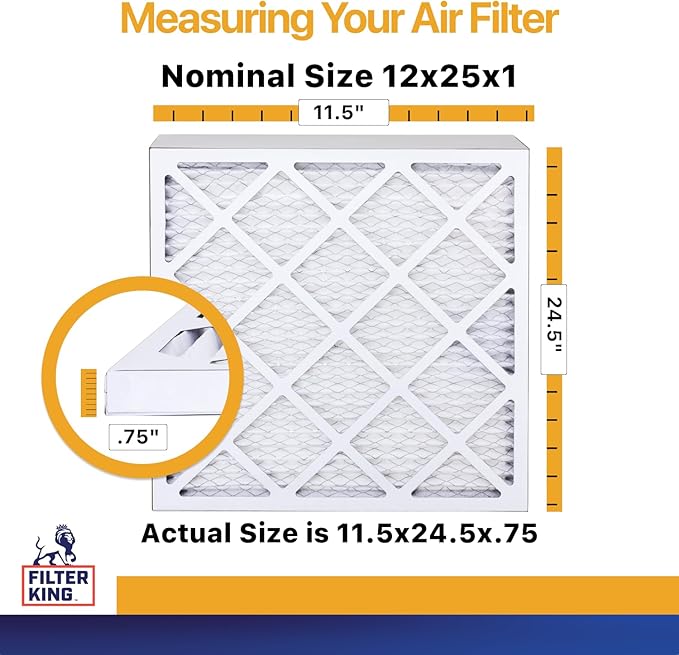 Filter King 12x25x1 Air Filter | 6-PACK | MERV 13 HVAC Pleated A/C Furnace - Image 2