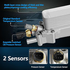 Aluminum Oil Filter Housing Engine Oil Cooler Compatible - Image 2