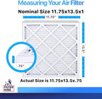 Filter King Air Filters 11.75x13.5x1 | 6-PACK | MERV 8 HVAC Pleated AC Furnace - Image 2