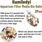 Hamiledyi 2 Pcs Aquarium Filter Media 12 in 1 Bio Balls Ceramic Rings Fish Tank - Image 7