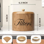 Coffee Filter Holder, Wooden Coffee Filter Storage - Image 2