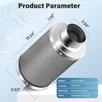 iPower 4 Inch Air Carbon Filter Smellines Control - Image 2