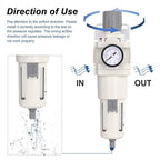 1"NPT Air Filter Regulator Combo Piggyback, 5 Micron Brass Element, Semi-Auto - Image 4