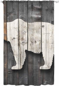 Sheer Curtains 108 Inches Long, Vintage White Brown Bear Semi Sheer Curtains by Unknown