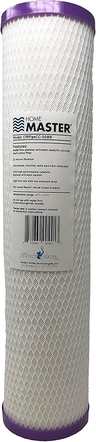 Home Master CfRFgaCC-20BB Replacement Whole House Water Filter, High Flow 20gpm by HomeMaster