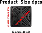 6Pcs 80mm Cooling Fan Filter, Plastic Dustproof Mesh Cover - Image 2