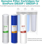 SimPure Whole House Water Filter Cartridges 5 Micron 20" x 4.5" PP+GAC+CTO - Image 2
