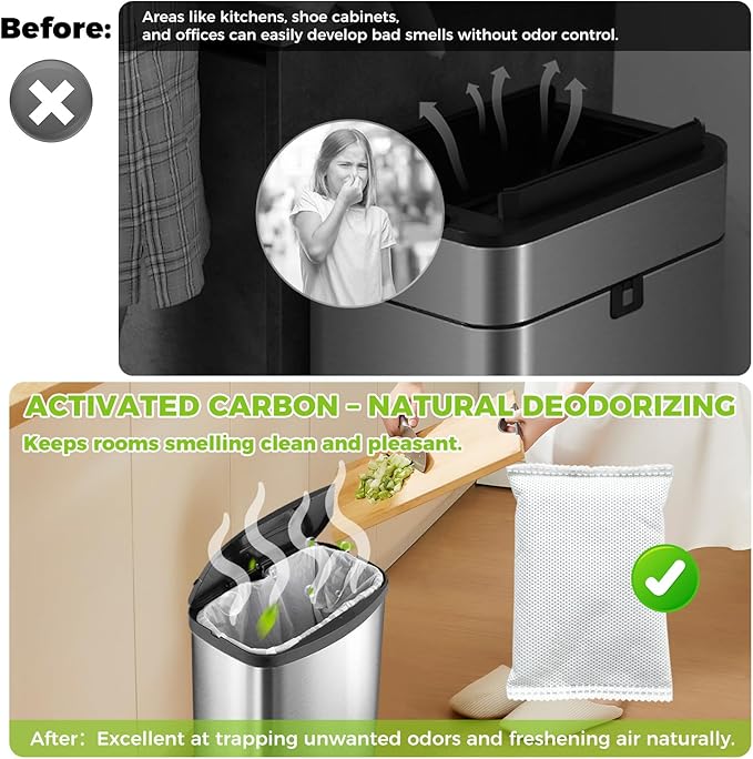 10-Pack Activated Charcoal Odor Absorber Filter Refills Compatible - Image 4