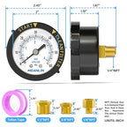 MEANLIN MEASURE 0~60Psi Plastic Frame 1/4" NPT Start and Clean Filter Pressure - Image 2