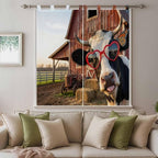 Farm Cows Bathroom Curtains 63 Inch Length, Window Curtains Tab Top, Farmhouse - Image 9
