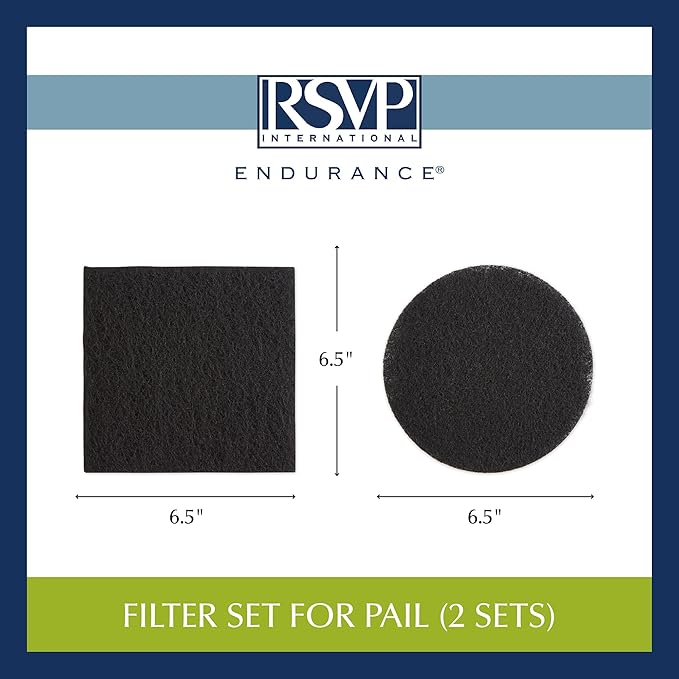 RSVP International Charcoal Compost Bin Filter 2-Piece Set Helps Keep Kitchen - Image 5