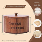 Acacia Wood Coffee Filter Holder and Storage - Image 3