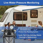 6-Layer RV Water Filter with Stand and 0.5 Micron Filtration, 3/4" GHT Metal - Image 6