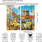 Kids Cartoon Construction Window Curtains, Funny Construction Site Cars and - Image 4