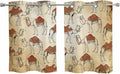 2 Panel Kitchen Cafe Curtains, Desert Sand Camel Sunlight Filtering Nature Air by Hokiten