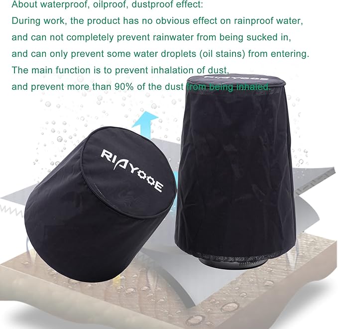 Performance Air Filter Cover Waterproof Universal Fit - Image 5