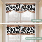 Cow Printed Tie Up Valance Curtains - Image 5
