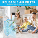 Reusable 14x25x1 Air Filter, 1 Foldable Frame + 6 Refills - Image 6