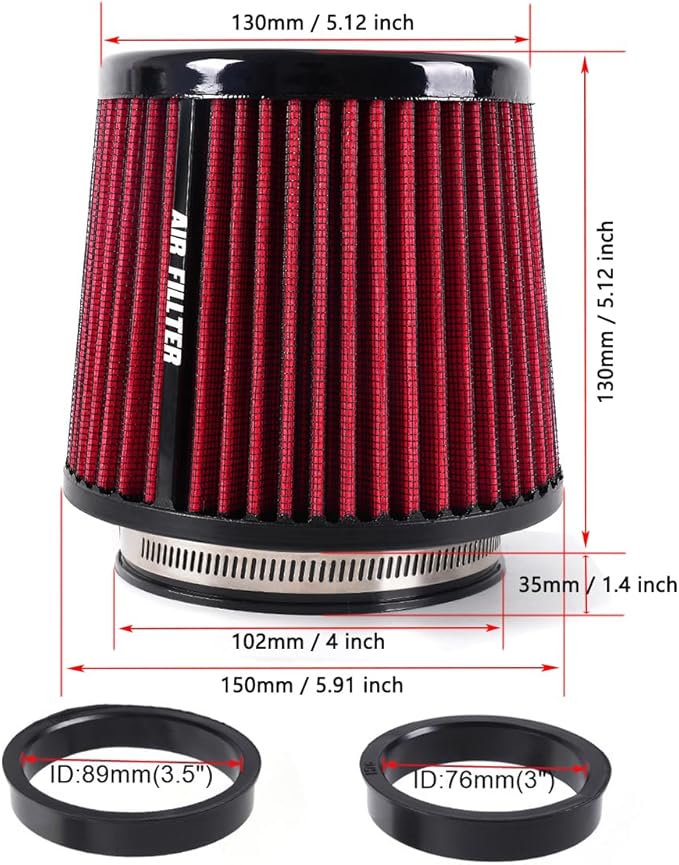 4-Inch Cold Air Intake Filter - Image 5