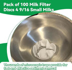 200 Pack Milk Filter Discs Quick Flow Non-gauze Small 4-9/16" Od Replacement - Image 5