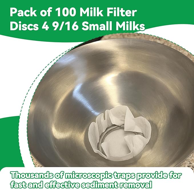 200 Pack Milk Filter Discs Quick Flow Non-gauze Small 4-9/16" Od Replacement - Image 5