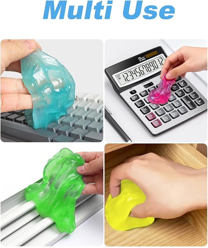 Car Cleaner Gels 4 Pack, Universal Dust Cleaner Putty Cleaner Slime, Cleaning - Image 4