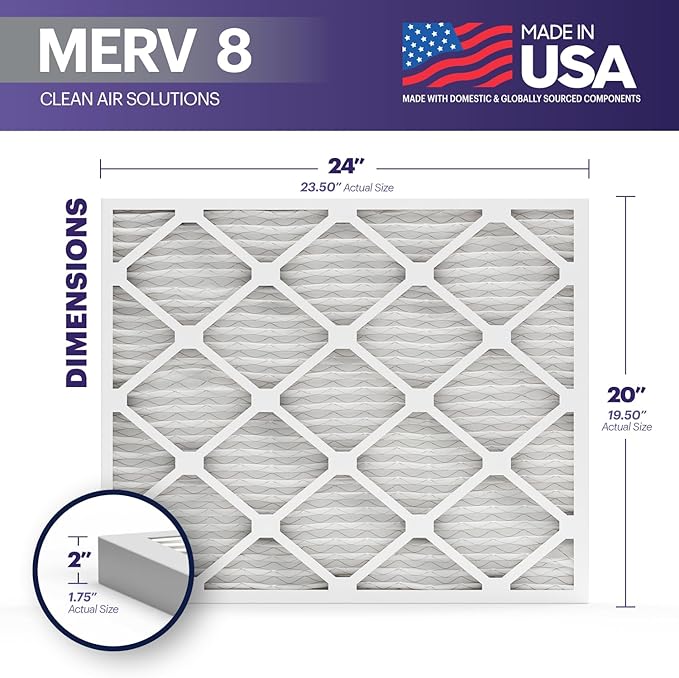 BNX TruFilter 20x24x2 Air Filter MERV 8 - Image 2