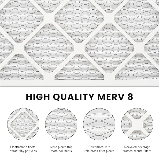 16x25x1 Air Filter MERV 8, HVAC/Furnace AC Filter Replacement, Dust - Image 4